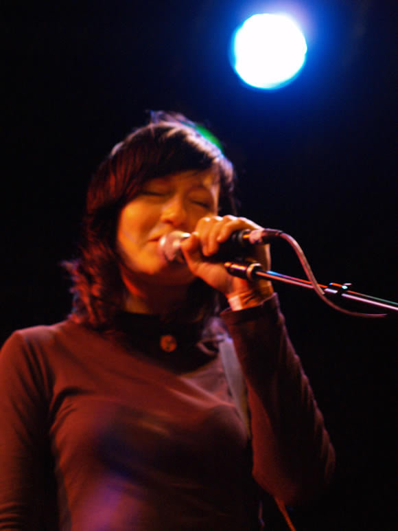 Anna Lafaro (LaFaro) onstage at the Knitting Factory