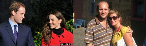 Kate Middleton and Prince William, and David and Jennifer