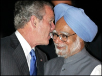 जॉर्ज बुश और मनमोहन सिंह