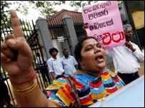 Protest in Colombo against ill-treatement of maids in Saudi Arabia (file photo)