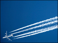 Aeroplane vapour trail (getty images)