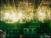 Vnitřek severokorejské elektrárny