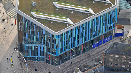 Photograph of Cardiff Central Library by BDP © CommissionAir