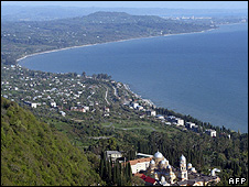 Cảnh bờ biển Abkhazia của Gruzia