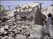 Local de explosão em Beit Lahiya