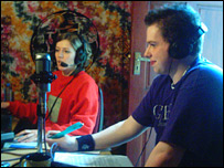 Jo and Tim broadcasting 
