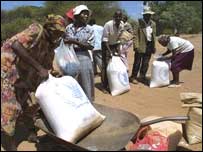 Distribuição de alimentos da ONU na África