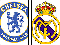 Logo hai đội Chelsea và Real