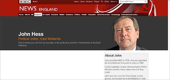 John Hess' new website page 