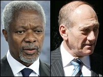 कोफ़ी अन्नान और एहूद ओलमर्ट