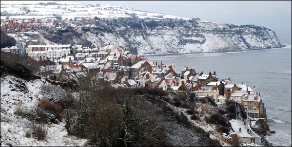 Robin Hood's Bay in the snow