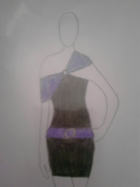 black dress with purple bow