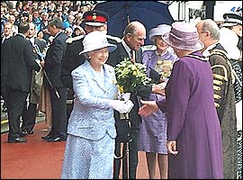 The Queen arrives at Pride PArk stadium