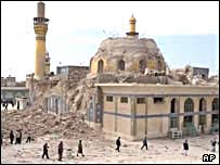 Askeriye Camii'nin bombalandıktan sonraki görüntüsü