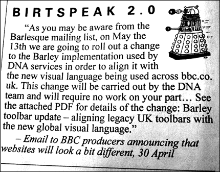 Feature from Private Eye's Birtspeak