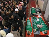 تشییع جنازه 5 قربانی فلسطینی در غزه