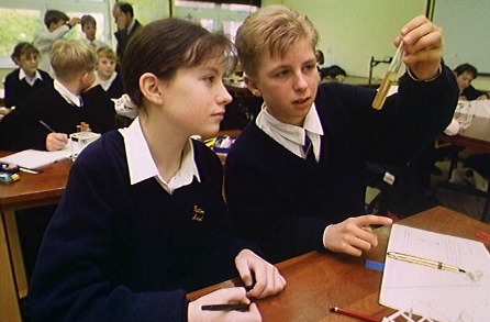 school children in a science lesson