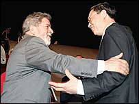 Lula e o vice-ministro do Exterior chinês, Zhou Wenzhong