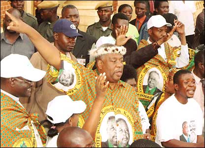 Kenny Ngondo with his supporters