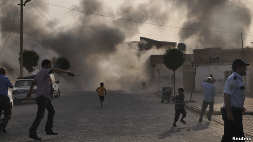 Serangan meriam dari Suriah ke kota di Turki, Akcakale.