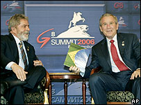 Luiz Inácio Lula da Silva e George W. Bush (foto de arquivo)