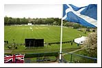 Saltire over cricket pitch