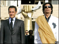 قذافی اور سرکوزی