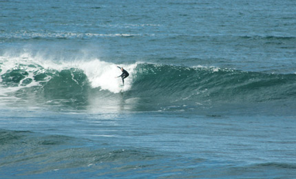 Made it! Jay finds a good left line. Donegal reef. Sept 06. Pic: Mark