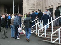 Fans outside St James' Park