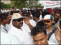 Tamil leaders in the protest