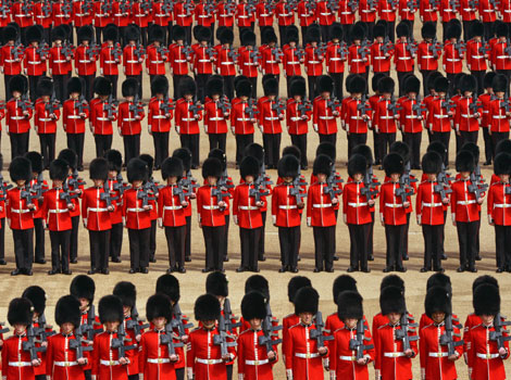 The Welsh Guards on parade