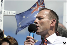 Australian opposition leader Tony Abbott