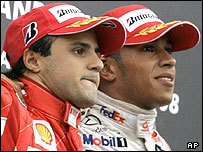 فیلیپه مسا (چپ) و لویس همیلتون