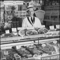 Theo Johnson - behind the bacon counter