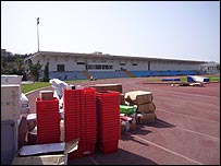 Unfinished Rhodes athletics track.