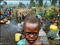 Campo de refugiados no Congo