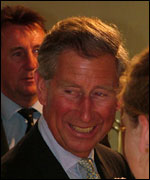 HRH Prince Charles talking to the children of the Jersey Youth Theatre