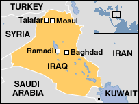 Mapa Iráku