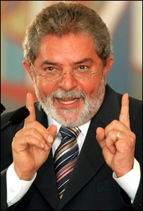 O presidente Lula, em sua primeira entrevista coletiva