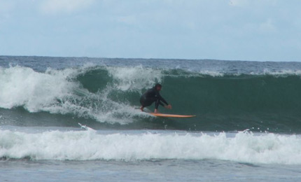 Mark takes time to head leftward on the fireball - Causeway. Pic Sinead, May 07