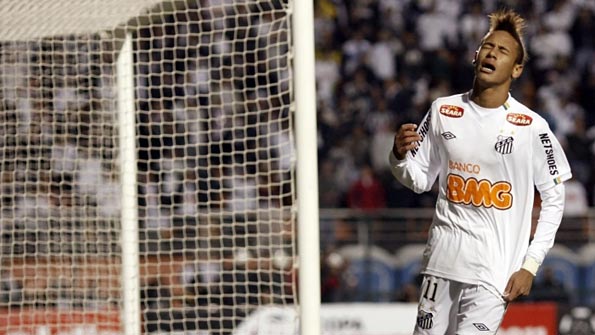 Neymar in action for Santos