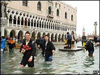 Flooding on Venice's famous St Mark's Square