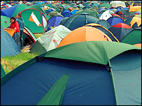 Tents pitched up