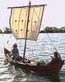 An image of a Saxon boat with sail
