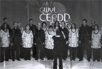 llun o gôr ABC yng ngwyl cerdd dant Ystrad Fflur
