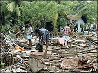 Následky katastrofy na Srí Lance