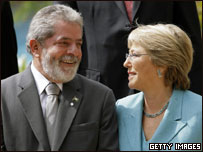 Lula e Michelle Bachelet