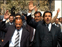 بلوچستان کے وکلاء احتجاج کرتے ہوئے (فائل فوٹو)