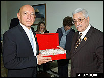 जेफ़ स्कोल और महमूद अब्बास