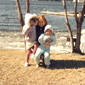 May, 1989, Eamonn's wife Sheree and children Aisling and Katie. Behind them is Lake Winnipeg which was still frozen from the winter